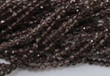 CSQ128 15.5 inches 3mm faceted round grade AA natural smoky quartz beads