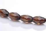 CSQ20 7*10mm faceted rice natural smoky quartz beads wholesale