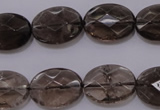 CSQ210 13*18mm faceted oval grade AA natural smoky quartz beads