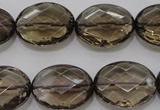 CSQ211 15*20mm faceted oval grade AA natural smoky quartz beads