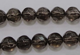 CSQ240 15.5 inches 10mm faceted round grade AA natural smoky quartz beads