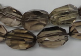 CSQ266 15.5 inches 13*18mm faceted nuggets smoky quartz beads