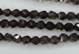 CSQ351 15.5 inches 6mm faceted nuggets smoky quartz beads