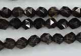 CSQ352 15.5 inches 8mm faceted nuggets smoky quartz beads