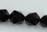 CSQ356 15.5 inches 16mm faceted nuggets smoky quartz beads