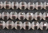 CSQ506 15.5 inches 6mm faceted round matte smoky quartz beads