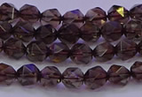 CSQ521 15.5 inches 6mm faceted nuggets smoky quartz beads