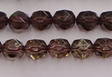 CSQ526 15.5 inches 6mm faceted nuggets smoky quartz gemstone beads