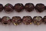 CSQ527 15.5 inches 8mm faceted nuggets smoky quartz gemstone beads