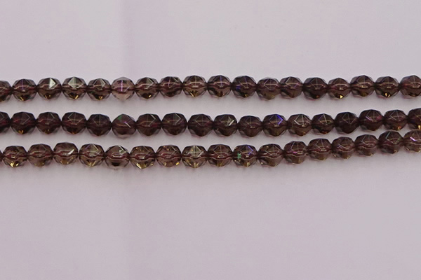 CSQ527 15.5 inches 8mm faceted nuggets smoky quartz gemstone beads