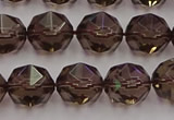 CSQ528 15.5 inches 10mm faceted nuggets smoky quartz gemstone beads