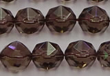 CSQ529 15.5 inches 12mm faceted nuggets smoky quartz gemstone beads