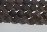 CSQ531 15.5 inches 6mm faceted nuggets matte smoky quartz beads