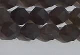 CSQ532 15.5 inches 8mm faceted nuggets matte smoky quartz beads