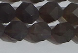 CSQ534 15.5 inches 12mm faceted nuggets matte smoky quartz beads