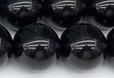 CSQ544 15 inches 14mm round black morion smoky quartz beads