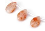 CSS06 10*15mm flat teardrop natural indian sunstone beads