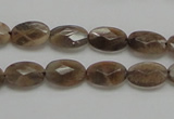 CSS106 15.5 inches 8*12mm faceted oval natural sunstone beads wholesale