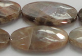 CSS110 15.5 inches 20*40mm faceted oval natural sunstone beads wholesale