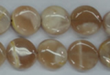 CSS228 15.5 inches 16mm flat round natural sunstone beads