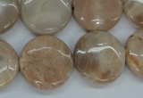 CSS239 15.5 inches 20mm flat round natural sunstone beads