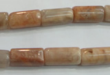 CSS252 15.5 inches 8*15mm column natural sunstone beads