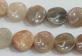 CSS255 15.5 inches 14mm twisted coin natural sunstone beads