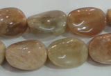 CSS257 15.5 inches 15*20mm twisted oval natural sunstone beads