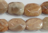 CSS258 15.5 inches 15*20mm faceted rectangle natural sunstone beads