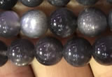 CSS316 15.5 inches 8mm round black sunstone gemstone beads