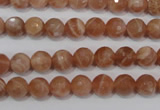 CSS502 15.5 inches 7mm faceted round natural golden sunstone beads