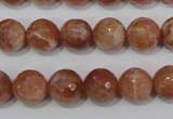 CSS506 15.5 inches 11mm faceted round natural golden sunstone beads