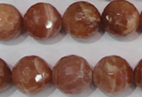 CSS509 15.5 inches 16mm faceted round natural golden sunstone beads