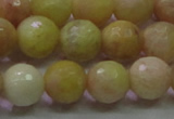 CSS613 15.5 inches 10mm faceted round yellow sunstone gemstone beads