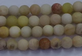 CSS620 15.5 inches 4mm round matte yellow sunstone gemstone beads