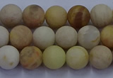 CSS622 15.5 inches 8mm round matte yellow sunstone gemstone beads