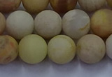 CSS624 15.5 inches 12mm round matte yellow sunstone gemstone beads