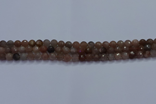 CSS641 15.5 inches 6mm faceted round sunstone gemstone beads