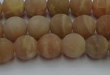 CSS652 15.5 inches 8mm round matte sunstone beads wholesale