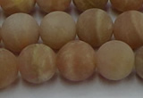 CSS654 15.5 inches 12mm round matte sunstone beads wholesale