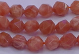 CSS681 15.5 inches 6mm faceted nuggets natural sunstone beads