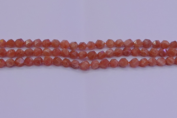 CSS681 15.5 inches 6mm faceted nuggets natural sunstone beads