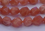 CSS682 15.5 inches 8mm faceted nuggets natural sunstone beads