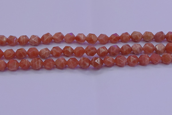 CSS683 15.5 inches 10mm faceted nuggets natural sunstone beads