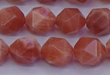 CSS684 15.5 inches 12mm faceted nuggets natural sunstone beads