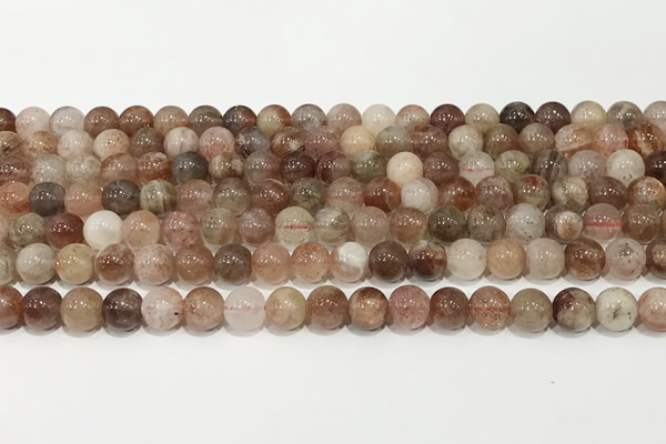 CSS800 15 inches 6mm round rainbow sunstone beads