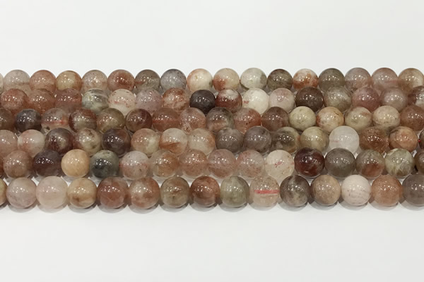 CSS801 15 inches 8mm round rainbow sunstone beads