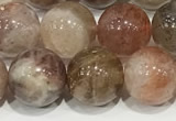 CSS802 15 inches 10mm round rainbow sunstone beads