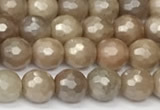 CSS810 15 inches 6mm faceted round AB-color sunstone beads