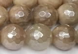 CSS812 15 inches 10mm faceted round AB-color sunstone beads